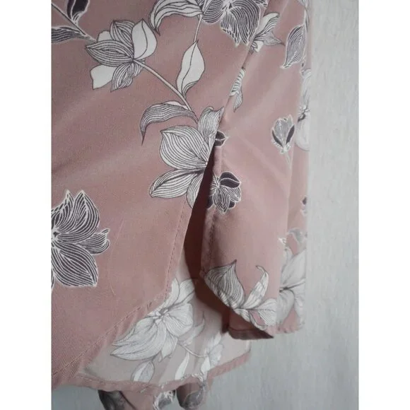 QVC LOGO Lori Goldstein Wide leg Capri Pants Sz 20W floral Dusty mauve - Picture 4 of 8